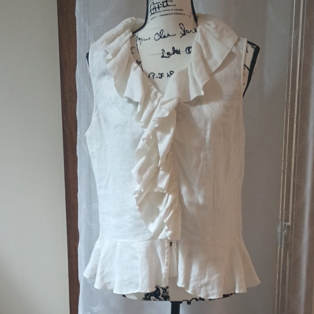 Lauren Ralph Lauren Cream Ruffled Blouse